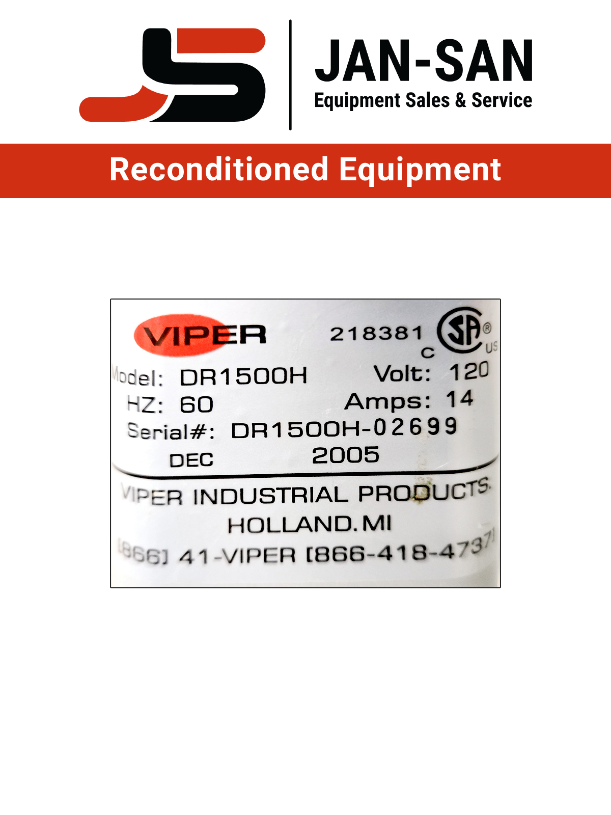 Viper DR1500 Series Burnisher